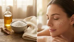 Apenas sal: por que o adiciono ao champô e às meias, e como o utilizo para uma massagem facial